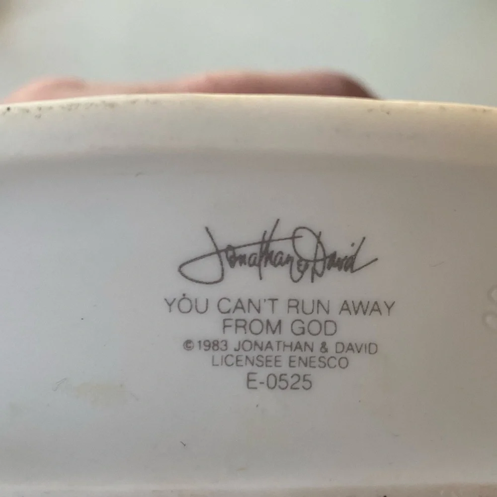 Vintage Precious Moments 1983 “ You Can’t Run Away From God” Figure